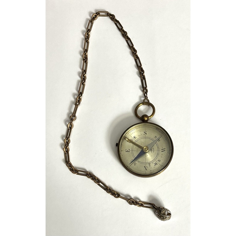 French antique brass pocket compass - Picture 2 of 7